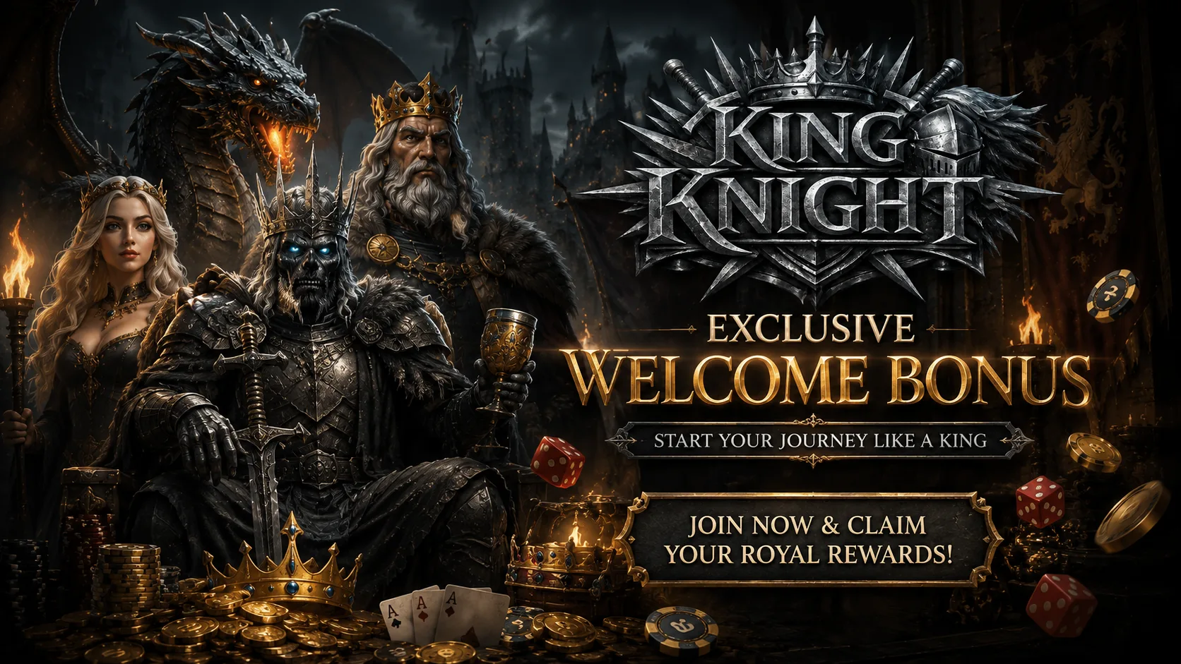 King Knight casino exclusive welcome bonus — start your journey like a king